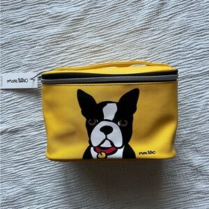 NWT Marc Tetro Yellow French Bulldog Makeup Bag